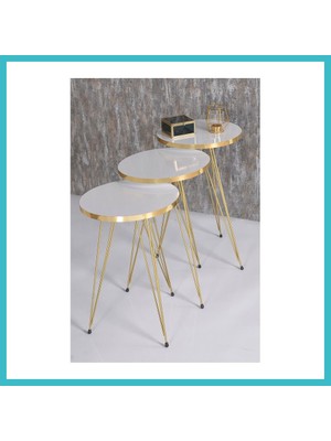 Defne Store Gold Tel Zigon Beyaz 3'lü Dfnbez