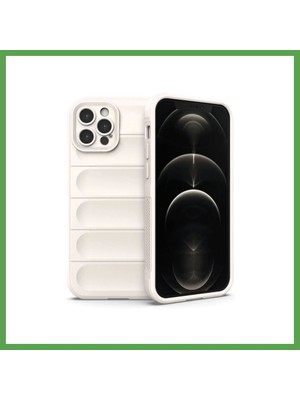 Bezos iPhone 12 Pro Uyumlu Kılıf Optimum Silikon - Krem Mgc