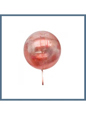 Bezos Kırmızı Simli Yuvarlak Şeffaf Balon 24 Inç Bbz