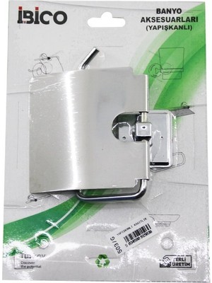 KRT Ibico Banyo BNY-503G Metal Wc Kağıtlık Geniş Kapaklı Yapışkanlı Montaj