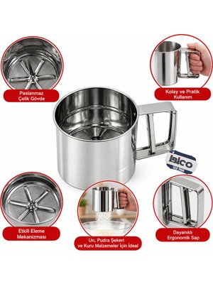 İbico Ibico İ22-366 Un Elek) Max - 250GR Metal Pratik Çevirmeli - 12'li Paket