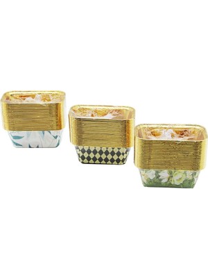 İbico Ibico İ22-171 Muffin Kağıt Kek Kapsülü AĞIZ:6.3X11CM Derinlik: 4cm 20 Adet Gold Kalın Folyolu - 12'li Paket
