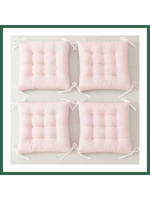 Vintessy Vıntessy 4’lü Kapitone Bağcıklı Sandalye Minderi · 40 × 40 × 3 cm | Pembe | 40 × 40 × 3 cm · 4 Adet BZS01