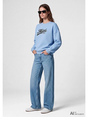Mavi Mavi Logo Baskılı Mavi Sweatshirt 1S10419-70831