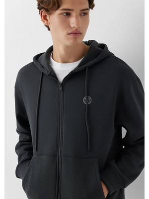 Mavi Kapüşonlu Antrasit Sweatshirt 066979-91268
