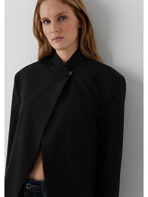 Mavi Yün Karışımlı Siyah Blazer 1120332-900