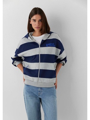 Mavi Kapüşonlu Mavi Sweatshirt 1S20107-81518