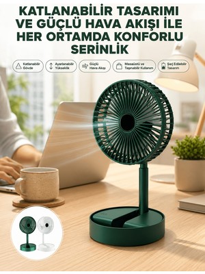 Katlanabilir USB Şarjlı Masaüstü Soğutucu Mini Fan Telefon Tutucu