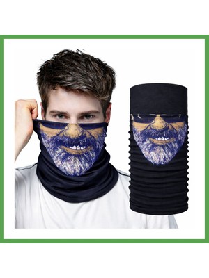 Bezos Sakallı Yüz Desenli Baf Buff ? Çok Amaçlı Boyunluk & Maske 1 No Mgc