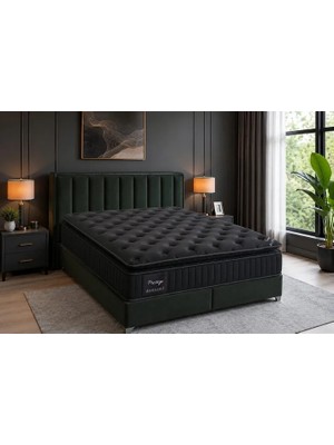 Vivense Prestij Torba Yaylı Sistem 32 cm Pedli Yatak, Siyah, 140X200