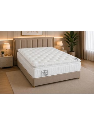 Vivense Prestij Torba Yaylı Sistem 32 cm Pedli Yatak, Beyaz, 180X200