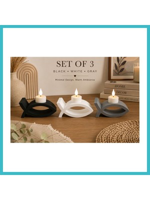 Defne Store 3D Baskı 3lü Balık Figürlü Dekoratif Mumluk Seti - Tealight Mumluk, Modern Ev ve Ofis Dekoru Dfnbez