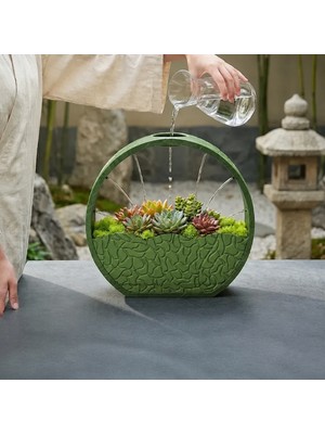 Northcity 3D Baskı Self-Watering Planter - Kendi Kendini Sulayan Saksı-Yeşil