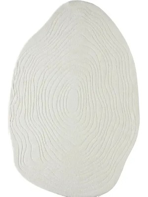 Vivense Alora Amorf Modern Yumuşak Shaggy Halı, A003, Krem, 160X230