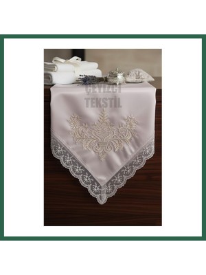 Vintessy Vıntessy Fransız Güpürlü Işlemeli, Çeyizlik Saten Lüks Bohça, Nişan Bohçası BZS01