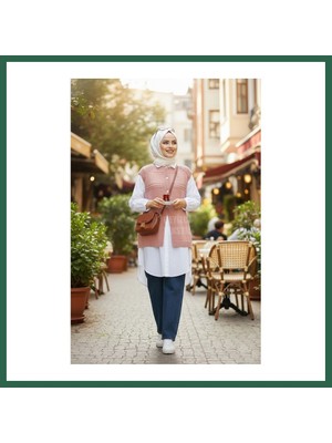 Vintessy Vıntessy Çeyizlik Simli Robalı Yelek Düğmeli, Uçan Yelek Modeli Çeyizlik Yelek BZS01