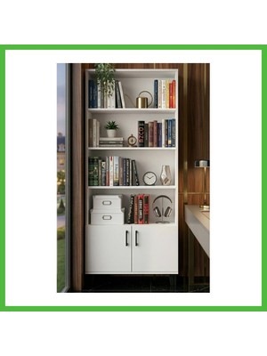 Bezos Çok Amaçlı Kitaplık Suntalam Beyaz 75X190 Arz