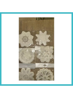 Defne Store 6 Lı Dantel Kahve Sunumluğu 15X15 cm Asorti Desenli Şık Kahve Sunum Seti Dfnbez