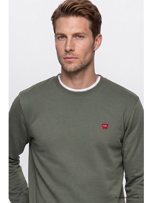 Wrangler Pamuklu Regular Fit Normal Kesim Bisiklet Yaka Logo Detaylı Sweatshirt