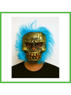 Bezos Wild Skull - Bakır Kafatası Turkuaz Saçlı Iskelet Maske Arz