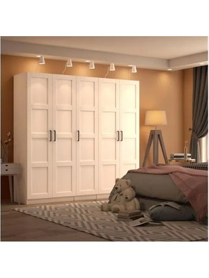 Vivense Dekorex Gardırop, Beyaz, 5 Kapaklı, MNT511