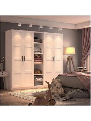 Vivense Dekorex Gardırop, Beyaz, 4 Kapaklı, MNT511