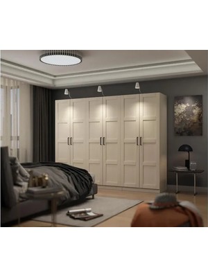 Vivense Dekorex Gardırop, Beyaz, 6 Kapaklı, MNT611