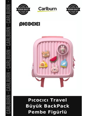 Carlburn Pıcocıcı Travel Büyük Backpack Pembe Figürlü Günlük Model Oyuncak Taşıyıcı Gezgin Aksesuarı
