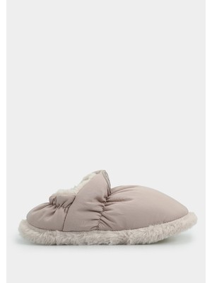 Peluche Bej Kadın Ev Terliği