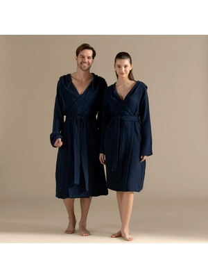 Chakra Armin Bamboo Unisex Bathrobe Marine Blue