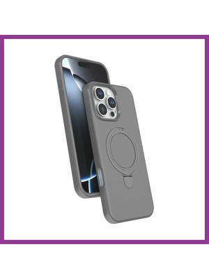 Bezos iPhone 16 Pro Max Uyumlu Regal Magsafe Standlı Kapak - Titan Gri Atg