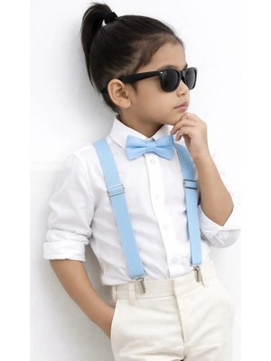 Algitsin O L A Çocuk Pantolon Askısı+Papyon Seti+1-12 Yaş Unisex