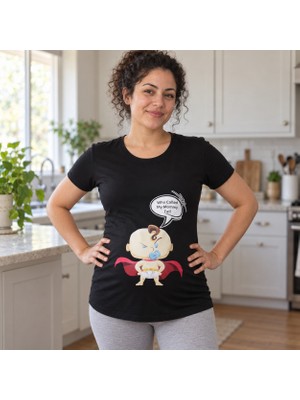 Mummy's Baby Hamile Tişört Moomy Fat Siyah