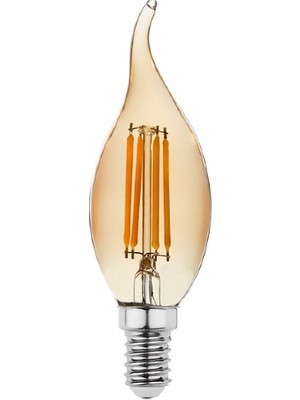 Orbus Dekoratif Rustik Kıvrık Mum Ampul E14 Amber 4 W