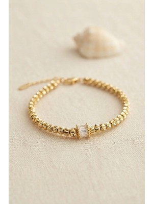 Inure Jewelry cm Gold Renk Dorika Model Baget Taş Detaylı Kadın Bileklik