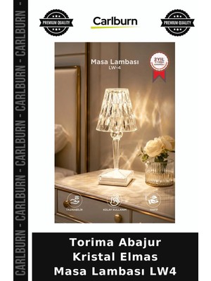 Carlburn Özel Üretim Torima Abajur Kristal Elmas Masa Lambası Lw4 Hediyelik Lamba Aydınlatma Ortam Işığı
