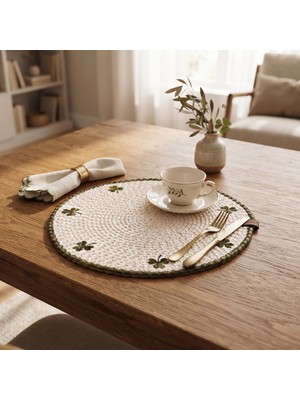 Evidea Soft Yonca Supla - Ekru - 33X33 cm