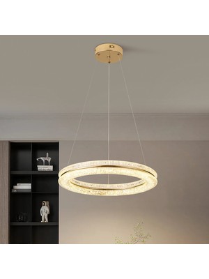 Apliqa Evra 60 Lık Yuvarlak Gold Ledli Avize