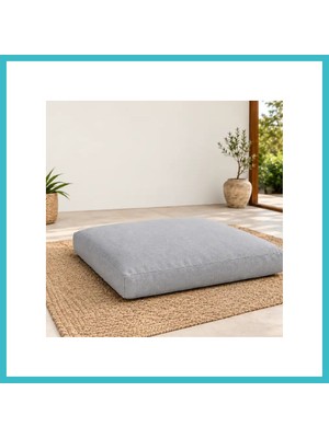 Defne Store Düz Kare Yer Minderi · 60 × 60 × 8 cm | Gri | Dış Mekân Dfnbez
