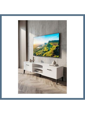 Bezos Vera Tv Sehpası Suntalam Beyaz 160X35 cm Bbz