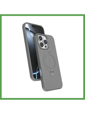 Bezos iPhone 16 Pro Uyumlu Regal Magsafe Standlı Kapak - Titan Gri Mgc
