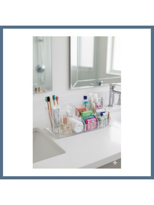 Bezos Şeffaf Akrilik Banyo Kozmetik Düzenleyici Organizer 13X22X8 cm Bbz