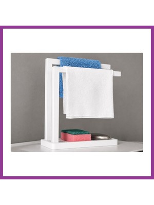 Bezos 3D Baskı Havluluk ve Sabunluk Organizer - Lavabo Üstü Çok Amaçlı Düzenleyici-Beyaz Atg