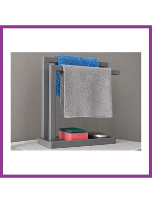 Bezos 3D Baskı Havluluk ve Sabunluk Organizer - Lavabo Üstü Çok Amaçlı Düzenleyici-Gri Atg
