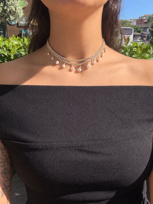 Lisse Co Özel Koleksiyon Arina Asansörlü Inci Choker Kolye