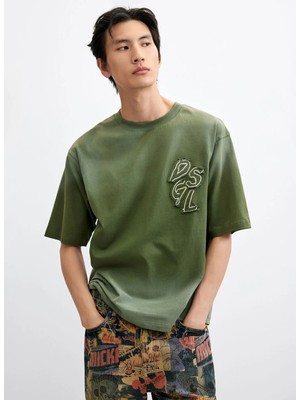 Desigual T-Shirt, L, Haki