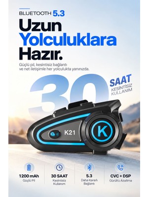 Skygo Su Geçirmez Motosiklet Kask Bluetooth Kulaklık K21S