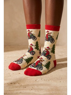 Bony Socks Unisex Biker Deer Yılbaşı Havlu Soket Çorap