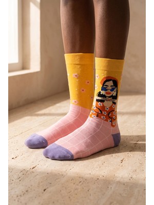 Bony Socks Unisex Brunette Art Pamuklu Soket Çorap
