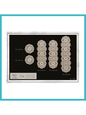 Defne Store Alya Model NO124 Gold 5 Parça Salon Takımı Dantelli Masa Örtüsü Runner Seti Dfnbez